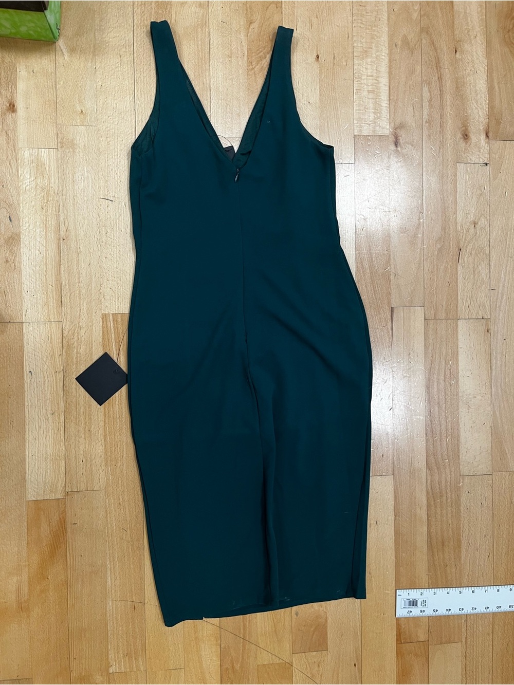 Lulu's Deep Teal V-Neck Midi Jumpsuit